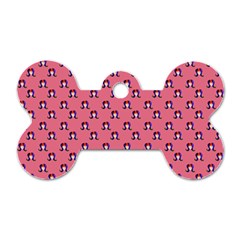 60s Ombre Hair Girl Pink Dog Tag Bone (two Sides)