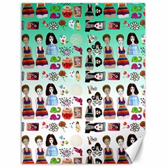 Kawaii Collage Green Ombre Canvas 12  X 16  by snowwhitegirl