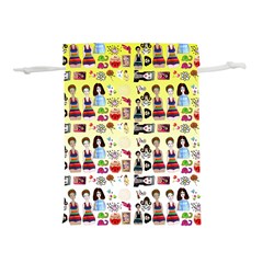 Kawaii Collage Yellow  Ombre Lightweight Drawstring Pouch (m) by snowwhitegirl