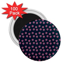 Peach Purple Daisy Flower Teal 2 25  Magnets (100 Pack) 