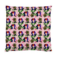 60s Girl Pink Floral Daisy Standard Cushion Case (one Side)