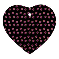 Peach Purple Daisy Flower Black Ornament (heart) by snowwhitegirl