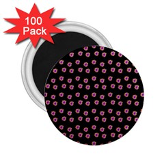 Peach Purple Daisy Flower Black 2 25  Magnets (100 Pack) 