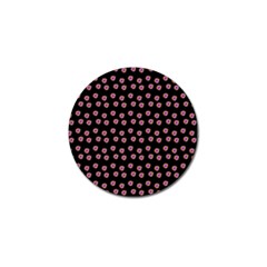 Peach Purple Daisy Flower Black Golf Ball Marker (4 Pack) by snowwhitegirl