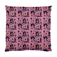 60s Girl Floral Pink Standard Cushion Case (two Sides)