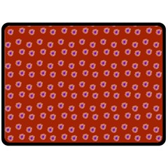 Peach Purple Daisy Flower Red Fleece Blanket (large)  by snowwhitegirl