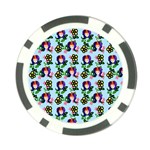 60s Girl Light Blue Floral Daisy Poker Chip Card Guard Front