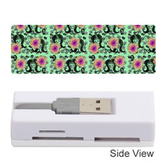 60s Girl Floral Green Memory Card Reader (stick) by snowwhitegirl