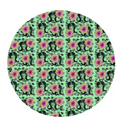 60s Girl Floral Green Pop Socket (white)