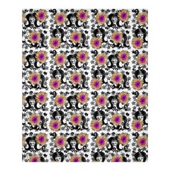 60s Girl Floral White Shower Curtain 60  X 72  (medium)  by snowwhitegirl