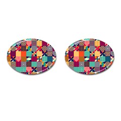 Geometric Mosaic Cufflinks (oval) by designsbymallika