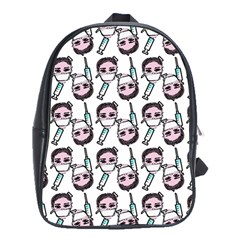 Doctor Pattern White School Bag (xl) by snowwhitegirl