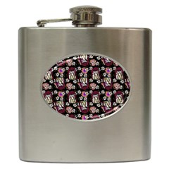 Braids Doll Daisies Black Hip Flask (6 Oz)