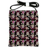 Braids Doll Daisies Black Shoulder Sling Bag Front