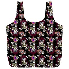 Braids Doll Daisies Black Full Print Recycle Bag (xxl) by snowwhitegirl