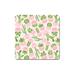 Cactus Pattern Square Magnet by designsbymallika
