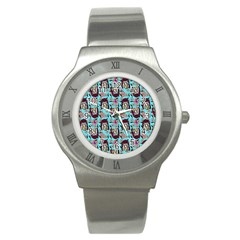 Braids Doll Daisies Blue Stainless Steel Watch