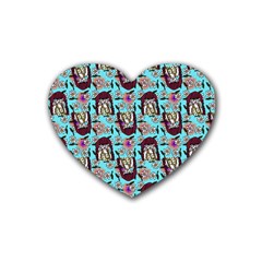 Braids Doll Daisies Blue Heart Coaster (4 Pack) 