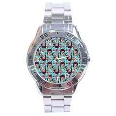 Braids Doll Daisies Blue Stainless Steel Analogue Watch by snowwhitegirl