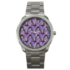 Braids Doll Daisies Purple Sport Metal Watch