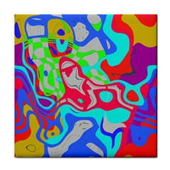 Colorful Distorted Shapes On A Grey Background                                                     Face Towel by LalyLauraFLM