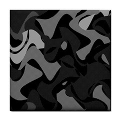 Trippy, Asymmetric Black And White, Paint Splash, Brown, Army Style Camo, Dotted Abstract Pattern Tile Coaster by Casemiro