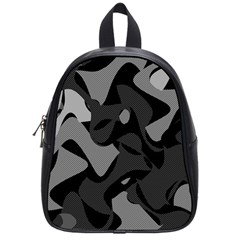 Trippy, Asymmetric Black And White, Paint Splash, Brown, Army Style Camo, Dotted Abstract Pattern School Bag (small) by Casemiro