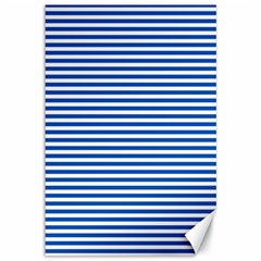 Classic Marine Stripes Pattern, Retro Stylised Striped Theme Canvas 12  X 18  by Casemiro