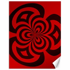 Spiral Abstraction Red, Abstract Curves Pattern, Mandala Style Canvas 12  X 16 