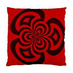 Spiral Abstraction Red, Abstract Curves Pattern, Mandala Style Standard Cushion Case (two Sides)