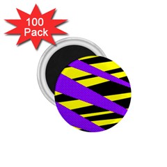 Abstract Triangles, Three Color Dotted Pattern, Purple, Yellow, Black In Saturated Colors 1 75  Magnets (100 Pack)  by Casemiro