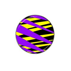 Abstract Triangles, Three Color Dotted Pattern, Purple, Yellow, Black In Saturated Colors Hat Clip Ball Marker (10 Pack) by Casemiro
