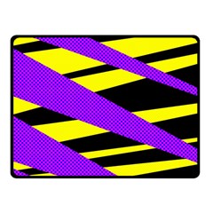 Abstract Triangles, Three Color Dotted Pattern, Purple, Yellow, Black In Saturated Colors Fleece Blanket (small) by Casemiro