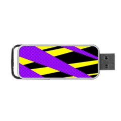 Abstract Triangles, Three Color Dotted Pattern, Purple, Yellow, Black In Saturated Colors Portable Usb Flash (one Side) by Casemiro