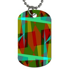 Rainbow Colors Palette Mix, Abstract Triangles, Asymmetric Pattern Dog Tag (one Side) by Casemiro