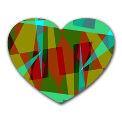 Rainbow Colors Palette Mix, Abstract Triangles, Asymmetric Pattern Heart Mousepads by Casemiro