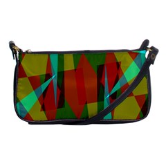 Rainbow Colors Palette Mix, Abstract Triangles, Asymmetric Pattern Shoulder Clutch Bag by Casemiro