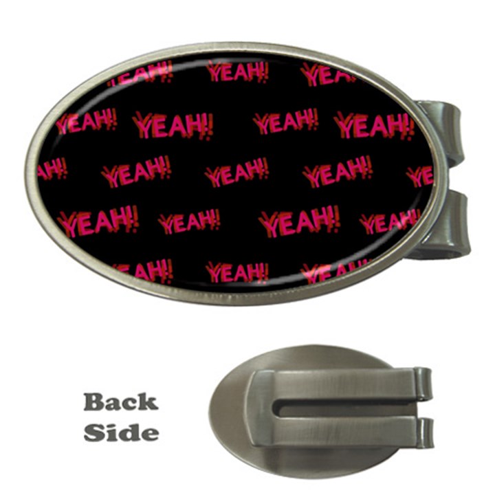 Yeah Word Motif Print Pattern Money Clips (Oval) 