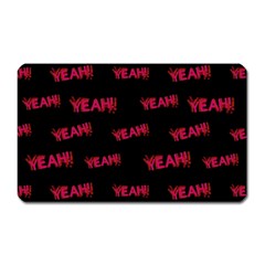 Yeah Word Motif Print Pattern Magnet (rectangular) by dflcprintsclothing