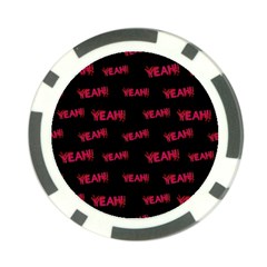 Yeah Word Motif Print Pattern Poker Chip Card Guard by dflcprintsclothing