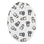 Cute Seamless Pattern With Koala panda Bear Ornament (Oval) Front