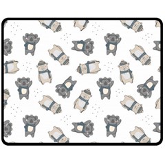 Cute Seamless Pattern With Koala Panda Bear Double Sided Fleece Blanket (medium)  by Amaryn4rt