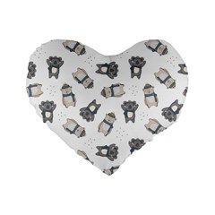 Cute Seamless Pattern With Koala Panda Bear Standard 16  Premium Flano Heart Shape Cushions by Amaryn4rt