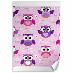 Seamless Cute Colourfull Owl Kids Pattern Canvas 24  X 36 
