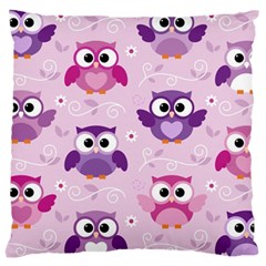 Seamless Cute Colourfull Owl Kids Pattern Large Flano Cushion Case (two Sides) by Amaryn4rt