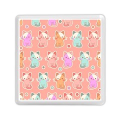 Cute Kawaii Kittens Seamless Pattern Memory Card Reader (square) by Amaryn4rt