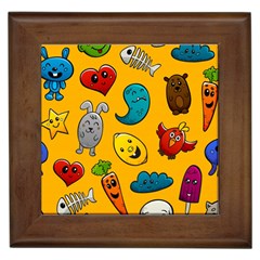 Graffiti Characters Seamless Ornament Framed Tile by Amaryn4rt