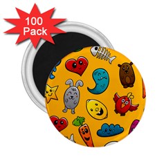 Graffiti Characters Seamless Ornament 2 25  Magnets (100 Pack)  by Amaryn4rt