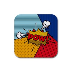 Pow Word Pop Art Style Expression Vector Rubber Square Coaster (4 Pack)  by Amaryn4rt