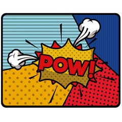 Pow Word Pop Art Style Expression Vector Double Sided Fleece Blanket (medium)  by Amaryn4rt